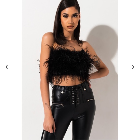 AKIRA Tops - Shopakira Fun times Feather Top. BRAND NEW